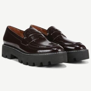 Franco Sarto Balin Lug Sole Penny Loafer In Burgundy Patent